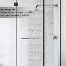 Regadera Cuadrada Tipo Lluvia  20cm, Incluye Tubo y Chapetón Acero Inoxidable - Tubo 30cm - Ver 6