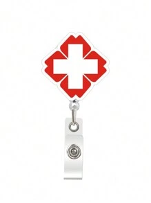 1 件可爱亚克力伸缩徽章卷轴带夹适用于医院医生和护士、通勤、情人节、护士节、父母、朋友、家人万圣节汽车配件包饰背包学校 - 醫院可愛掛牌扣 - 查看 17