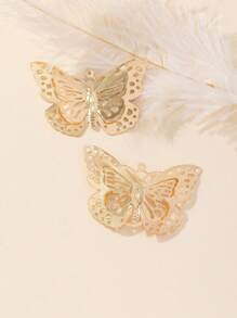 10pcs/Set Fashionable Personalized Hollow Out Butterfly Shaped Pendant For Diy Jewelry Decoration, Including Necklaces, Earrings And Hair Accessories