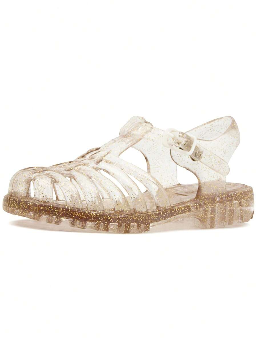 Huarache De Plástico Niña Control De Esfínteres Dorado 12-16