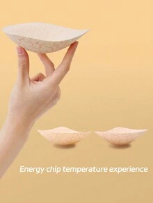 2pcs Hot-Melt Silicone Bra Pads With Temperature Sensing Chip, Breathable And Suitable For Sports Bras/Bikini Tops - Multicolor - View 3