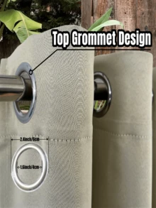 BONZER 1片防水室內/室外遮光窗簾,適用於減少露台靜熱,遮陽黑色窗簾適合臥室、門廊、客廳、遮陽篷 - 黑色 - 查看 4