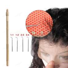 5 Pcs/Set Ventilating Needle For Making Lace Frontal Golden Professional DIY Lace Wig Needles With Copper Handle - Gold - View 1