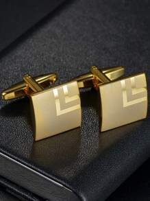 1 Pair High-Quality Copper Rhinestone Inlaid Cufflinks, Suitable For Business Formal Shirts And Daily Wear - Multicolor - View 5