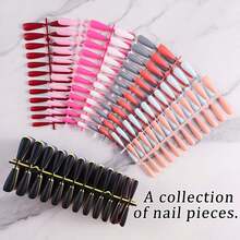 72粒精細霧面芭蕾假指甲,單色,完全覆蓋,易攜帶且可循環使用,適用於職場女性家居美甲 - 橘色 - 查看 5