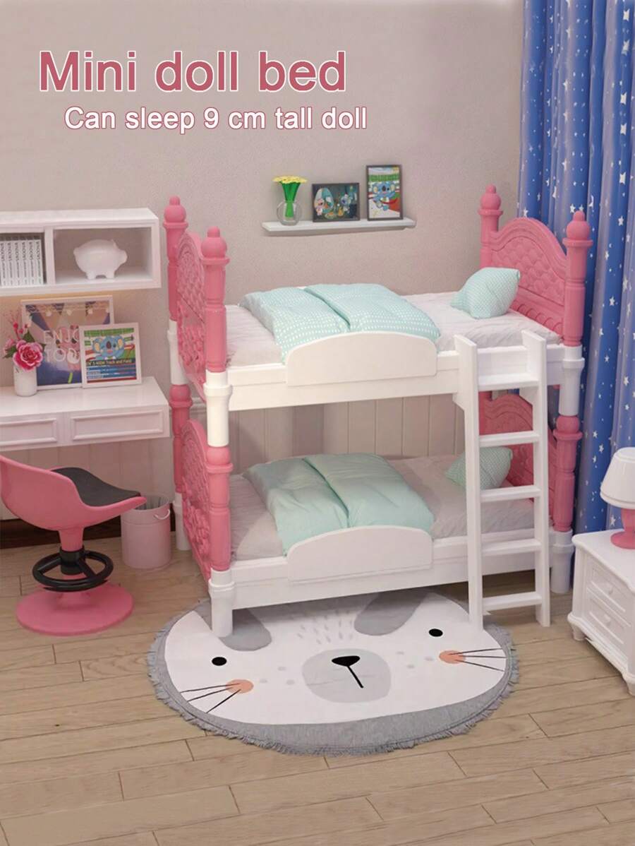 儿童微型场景娃娃屋配件：卧室/厨房/浴室/客厅/花/面包/冰淇淋/水果/珠宝/钢琴/双人床，适用于别墅娃娃屋，可作为生日或新年礼物、游戏屋、小宠物店、盖比娃娃屋 - 彩色 - 查看 1