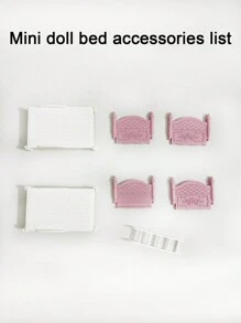 儿童微型场景娃娃屋配件：卧室/厨房/浴室/客厅/花/面包/冰淇淋/水果/珠宝/钢琴/双人床，适用于别墅娃娃屋，可作为生日或新年礼物、游戏屋、小宠物店、盖比娃娃屋 - 彩色 - 查看 5