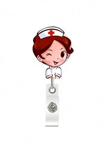 1 件可爱亚克力伸缩徽章卷轴带夹适用于医院医生和护士、通勤、情人节、护士节、父母、朋友、家人万圣节汽车配件包饰背包学校 - 醫院可愛掛牌扣 - 查看 14