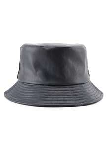 1頂女士多色PU皮桶帽，街頭時尚風格，適合春夏日常穿著 - A - 查看 7