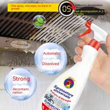 1pc Kitchen Range Hood Cleaner, Powerful Grease Removal Cream, Stain & Oil Remover For Stovetop Cleaning - Red - View 2