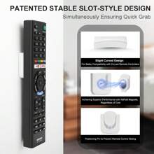 6pcs Magnetic Hooks For Remote Control, Strong Adhesive Back, Wall Mount Tv Air Conditioner Remote Control Holder, No Drilling - White - View 4