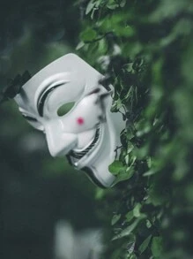 駭客面具3入組派對面具,匿名駭客cosplay派對裝飾 - 彩色 - 查看 6