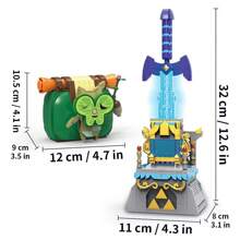 塞尔达传说王国之泪大师之剑发光积木套装，带可爱游戏动作人物玩具的剑，适合成人、男孩、6-12 岁儿童，856 件房间装饰 - BB23004 - 查看 9