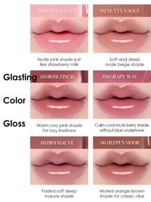 Rom&nd Romand GLASTING WATER TINT GLASTING 01 牡丹芭蕾，透气露珠膜融合，轻盈玻璃光泽，彩虹渐变技术，蜜桃茶啫喱透明，玫瑰金星尘薄纱，哑光薄荷氧气光泽，迷你SOS补妆棒，纯素假日限量版，裸妆光泽秘诀，韩国化妆品 - GLASTING 01 PEONY BALLET - 查看 6