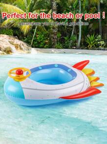 1 pieza Conjunto de flotadores inflables para piscina que incluye flotador con volante, aro de natación de verano, flotador con forma de cohete
