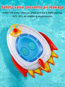 1 pieza Conjunto de flotadores inflables para piscina que incluye flotador con volante, aro de natación de verano, flotador con forma de cohete
