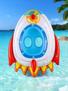 1 pieza Conjunto de flotadores inflables para piscina que incluye flotador con volante, aro de natación de verano, flotador con forma de cohete