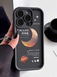 1pc Personalized Simple Moon Planet Thick Anti-Fall Phone Case Compatible With Iphone 11/12/13/14/11pro/12pro/13pro/14pro/Xr/15/15pro/15promax, Series,International Version, Not The Domestic Version - Multicolor - View 3