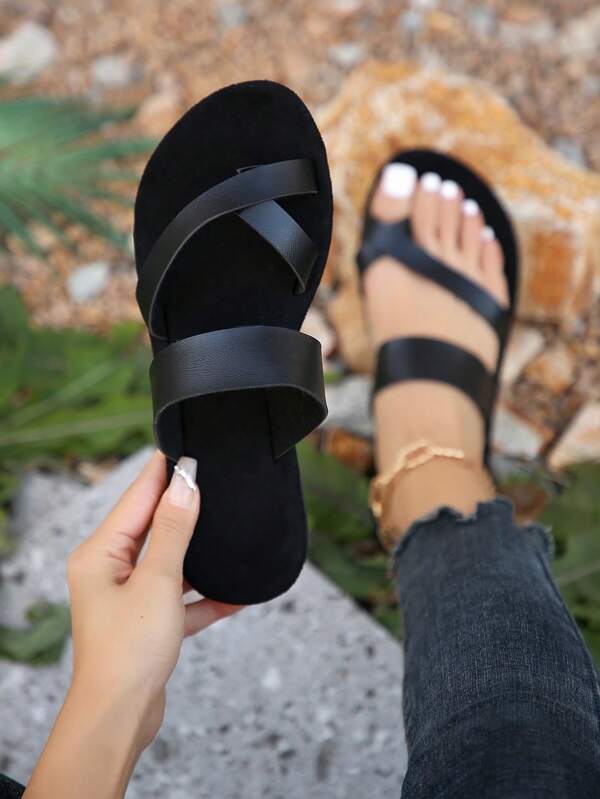 Chinelos Femininos De Verão 2024 Com Saltos Baixos E Presilhas De Dedo Para Uso Externo E Moda