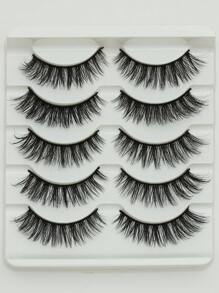 AYRMILLA Pestañas NUEVAS 5 pares de pestañas postizas naturales 3D de visón esponjosas y suaves, dramáticas, largas y despeinadas, pestañas cortas y gruesas, extensiones de pestañas postizas a granel, productos de maquillaje 100% naturales, cómodas de usar, hechas a mano, con extremos alados que alargan los ojos, pestañas realistas y naturales, pestañas postizas de tira completa, duraderas, cilios voluminosos, herramientas de belleza populares - Negro - Ver 5