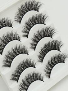 AYRMILLA Pestañas NUEVAS 5 pares de pestañas postizas naturales 3D de visón esponjosas y suaves, dramáticas, largas y despeinadas, pestañas cortas y gruesas, extensiones de pestañas postizas a granel, productos de maquillaje 100% naturales, cómodas de usar, hechas a mano, con extremos alados que alargan los ojos, pestañas realistas y naturales, pestañas postizas de tira completa, duraderas, cilios voluminosos, herramientas de belleza populares - Negro - Ver 4
