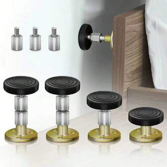Adjustable Threaded Bedside Table Chair Stabilizer, Self-Adhesive Telescopic Wall Support, Prevents Shaking, Furniture Leg Glides