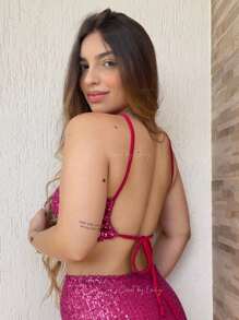 Women Bodysuits - Màu Hồng Tươi - Xem 4