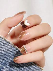 YTJ 24 cái Ngắn Hình vuông Mẹ Của Trân châu Nối kết Chuỗi Nghệ thuật làm Móng Nhắc Với Tính hai mặt Thạch Keo dính , Giũa móng tay Đã Bao gồm - Nhiều màu - Xem 1