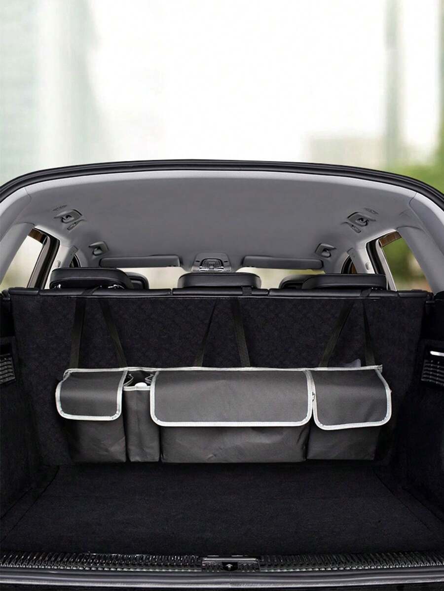 Foldable Car Trunk Storage Bag - Black - View 1