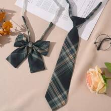 2 件女士经典条纹 JK 制服学院风领结套装学生青少年英式格子女孩领带适合学校 2.76 英寸圣诞节 - 多色 - 查看 13