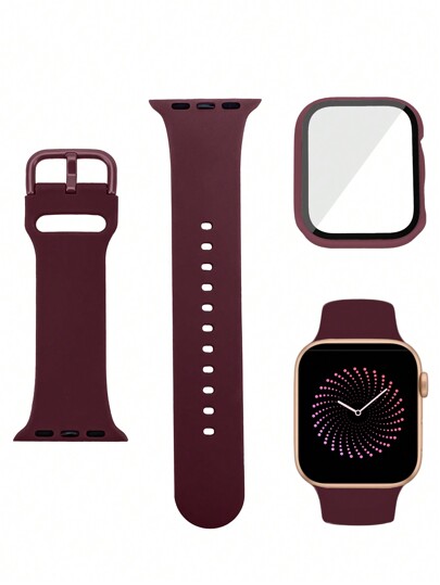 ساعة سيليكون كلاسيكية بإبزيم صلب، لطيفة وقابلة للتنفس، مع حزام معصم وغطاء وفيلم واقي، مناسبة للرجال والنساء، للموضة والرياضة، متوافقة مع 38 مم، 40 مم، 41 مم، 45 مم، 44 مم، 42 مم، 49 مم، هدية مثالية للطلاب في العودة إلى المدرسة