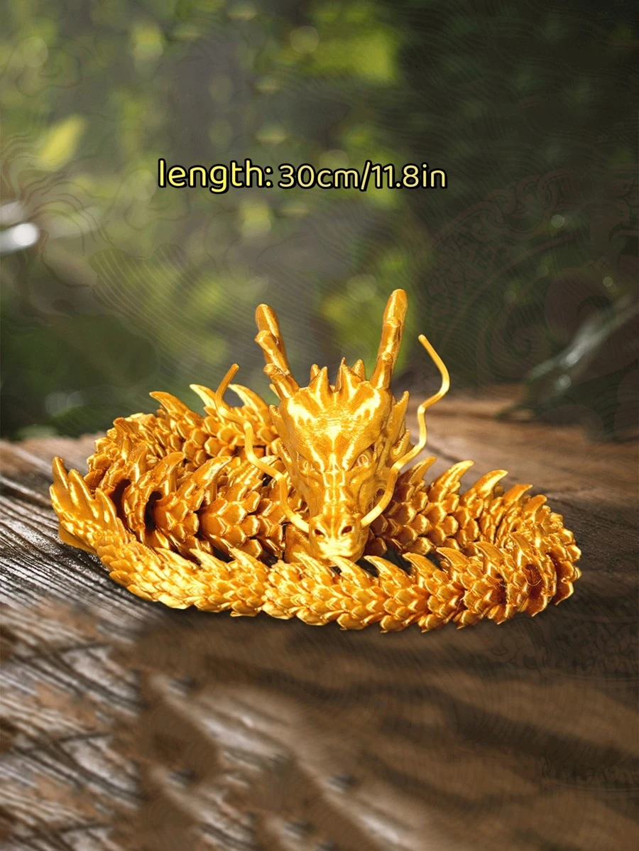 3d列印龍人偶,可動關節,創意龍年紀念品 - 金色 - 查看 1