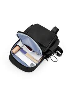 Floless Túi đeo chéo thời trang cho nữ, Túi đeo vai có thể điều chỉnh, Ba lô đựng đồ du lịch nhỏ gọn nhẹ, Túi đeo ngực cho du lịch, đi bộ đường dài, đi xe đạp, thể thao ngoài trời, Cổng sạc USB - Nylon - màu đen - Xem 4