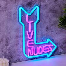 1PC Live Nudes Shape LIVE NUDES Led Neon Light Bar Room Party Powered By USB - Blue Pink - View 2