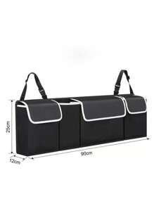 Foldable Car Trunk Storage Bag - Black - View 2