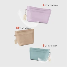 1pc Insert Bag Handbag Inner Multifunctional Zippered Large Capacity Storage Organizer Cosmetic Bag Women's Toiletry Travel Bag School Supplies Teacher Gifts Back To School Teacher Accessories - Khaki - View 6