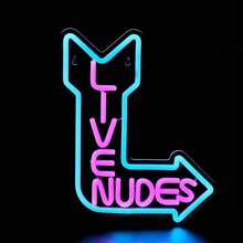 1PC Live Nudes Shape LIVE NUDES Led Neon Light Bar Room Party Powered By USB - Blue Pink - View 4