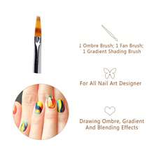 1PC Ombre Brush Nail Art Nail Brush For Gel Nails 14cm Colour-Gradient Nail Art Brush - Black - View 6