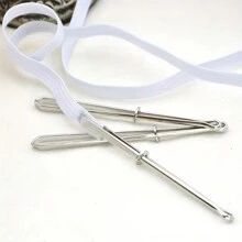 1pc Elastic Band With Clips & Guide Sewing Tools For Making Waistbands Or Cuffs - Silver - View 1