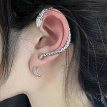 1pc Flash Zirconia Wing Ear Clips Without Ear Holes Female Simple Ear Hanging &The Best Choice For Gifts - Silver - View 1