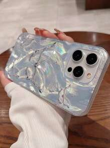 Fashionable New Electroplated Laser Feather Foil Butterfly Design Shockproof Elegant Protective Phone Case Compatible With IPhone 16 Series/17/17 Pro/17 Pro Max - Silver - View 6