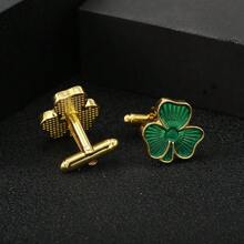 2pcs Men's Clover Cufflinks For Irish Festival - Clover - View 3