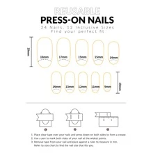 24入組光澤黑漸層法式指甲,帶可愛貓咪、星星、月亮設計 - 女性和女孩子的全覆蓋式人工美甲 + 1個甲片磨光裝置 + 1支果凍膠 - 彩色 - 查看 6