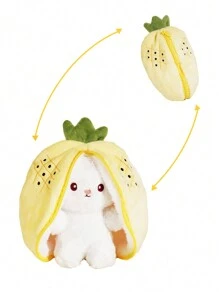 Mới 23cm , lễ Phục sinh Dứa Con thỏ Gối Đồ chơi Plush , Dễ thương lễ Phục sinh Con thỏ Thú nhồi bông In Củ cà rốt Túi đựng , Dây kéo Con thỏ Đối với Nhà  Trang trí , Thỏ Búp bê Đồ chơi , lễ Phục sinh Con thỏ Qủa tặng - Màu vàng - Xem 2