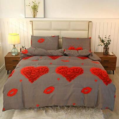 1pc Simple Comfortable Printed Comforter Cover Bedding Set Without Bed Sheet, Pillowcases, Or Filling