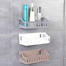 1入置物架 無需鑽孔掛牆浴室存儲架塑料收納架, 適用於廁所和洗手間 - 彩色 - 查看 1
