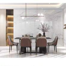 1 Rollo Papel Pintado Autoadhesivo De Efecto Mármol, Material De Pvc Grueso, Resistente Al Agua Y Las Manchas, Fácil De Aplicar, Adecuado Para Renovación De Escritorio, Bar, Etc. - Blanco - Ver 5