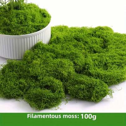 1pc 100g Artificial Moss Suitable For Home Decoration, Miniature Landscape Arrangements, Lawn Miniatures, Potted Plants, And Landscaping Decoration