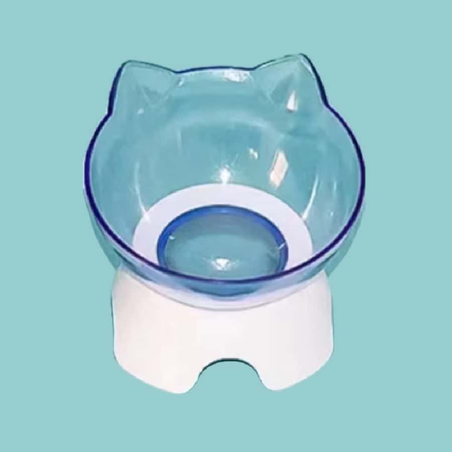 Raised Pet Bowl For Cats And Small Dogs With AntiSlip Base And Tilted