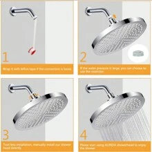 Regadera redonda 6" Brazo 15cm y chapetón de acero - Plateado - Ver 8